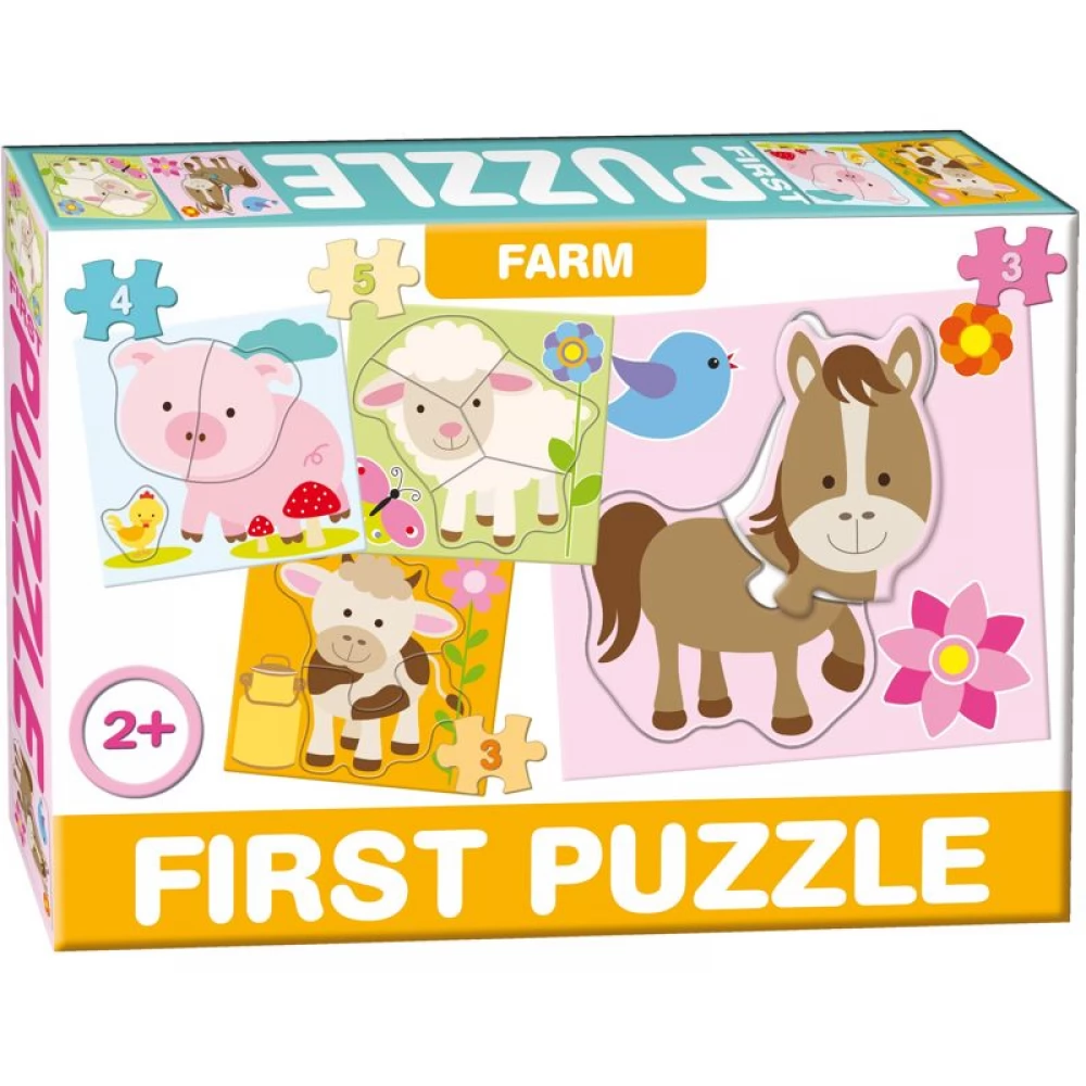 DOHÁNY TOYS Puzzle játék 2 3 4 darabos First puzzle Farm állatok