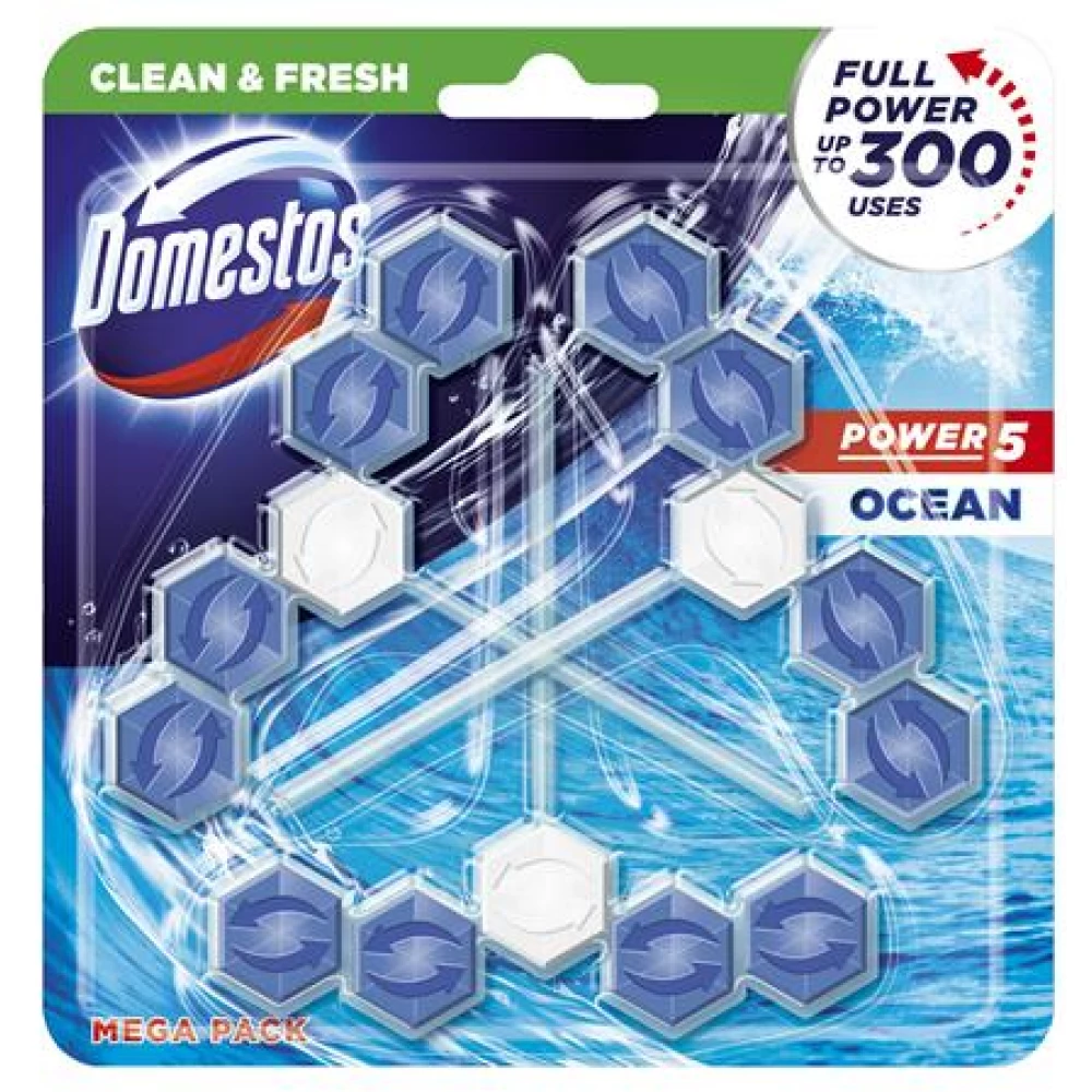 DOMESTOS 67263791 Power 5 WC fertőtlenítő 3 db-os óceán
