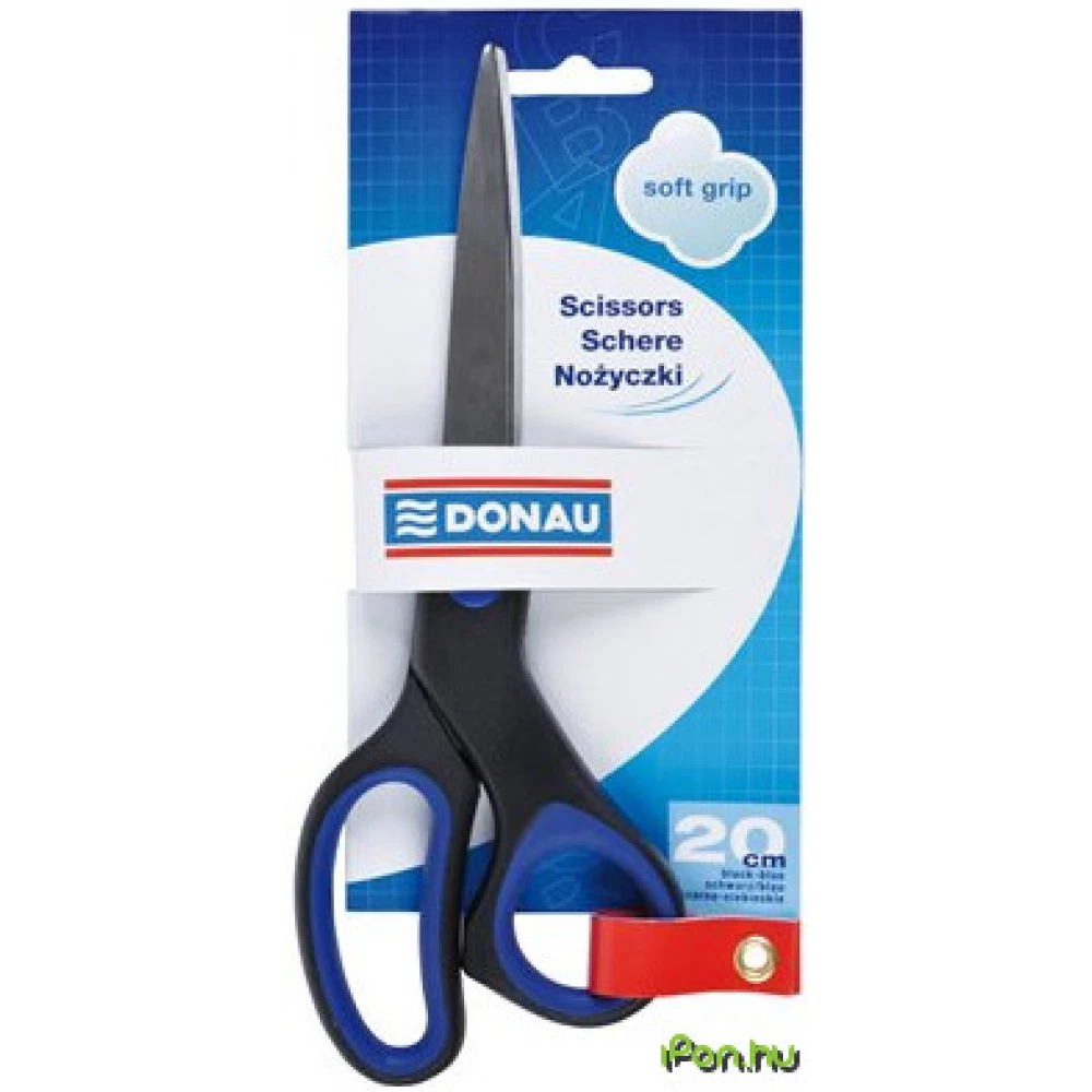 DONAU SOFT GRIP olló 20cm fekete-kék