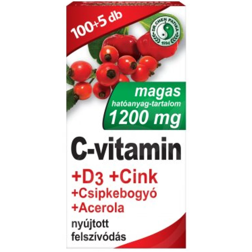 Dr Chen Dr.chen c-vitamin 1200mg+d3+cink+acerola+csipkebogyó tablett 105 db