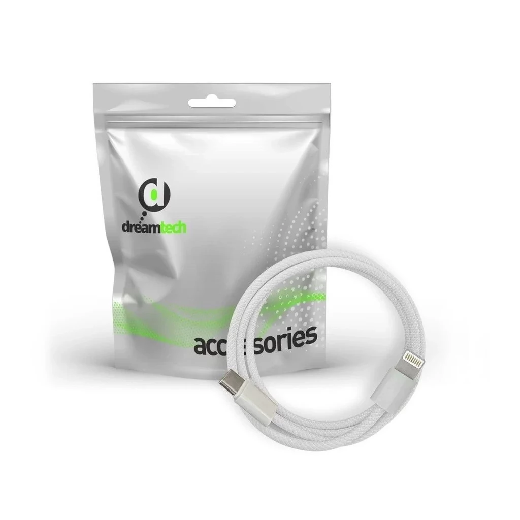 DREAMTECH USB 2.0 Type C Lightning Töltő/adat Fehér 2m 131247