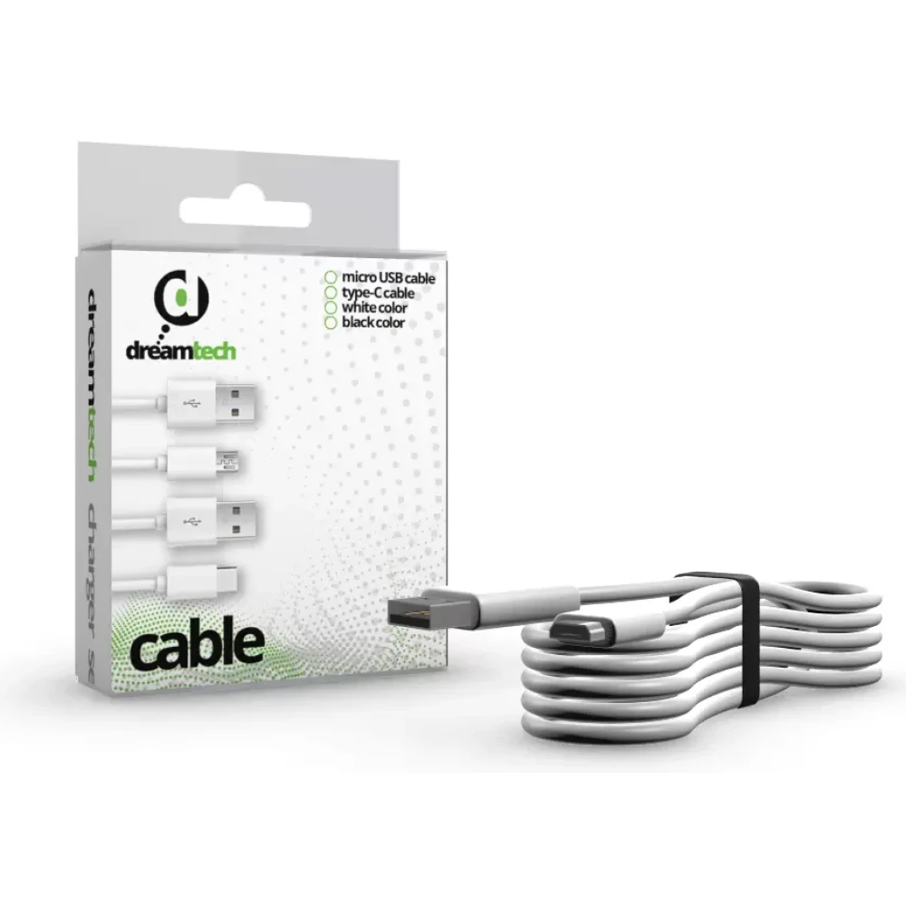DREAMTECH USB Micro USB Átalakító Fehér 1m 117943