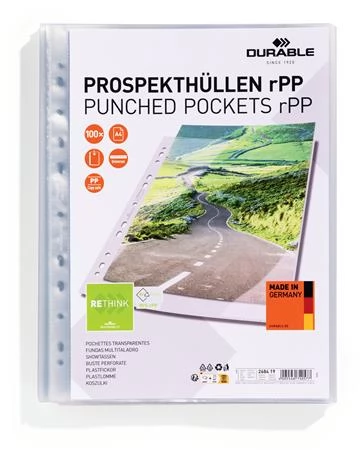 DURABLE 268419 rPP Genotherm lefűzhető PP A4 80 mikron 100 db