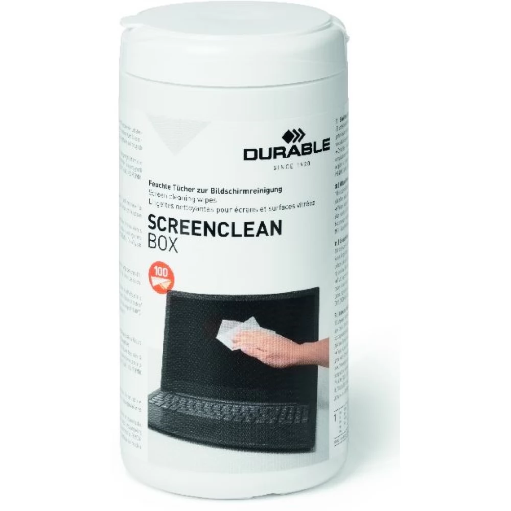 DURABLE 573602 SCREENCLEAN BOX 100 monitor tisztító kendő