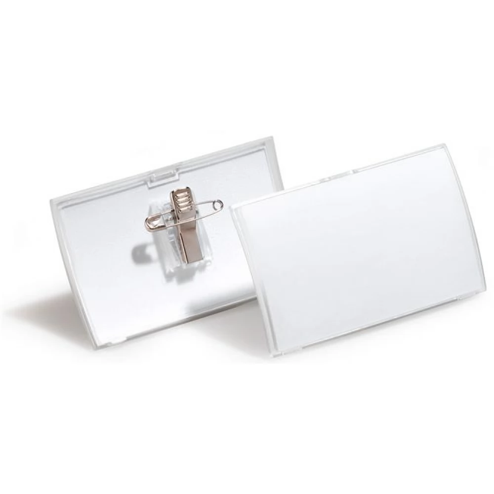 DURABLE Click Fold Névkitűző csíptetővel és tűvel PP 40x75 mm 25db