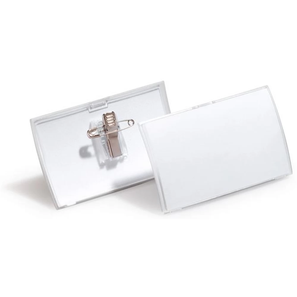 DURABLE Click Fold Névkitűző csíptetővel és tűvel PP 54x90 mm 25db