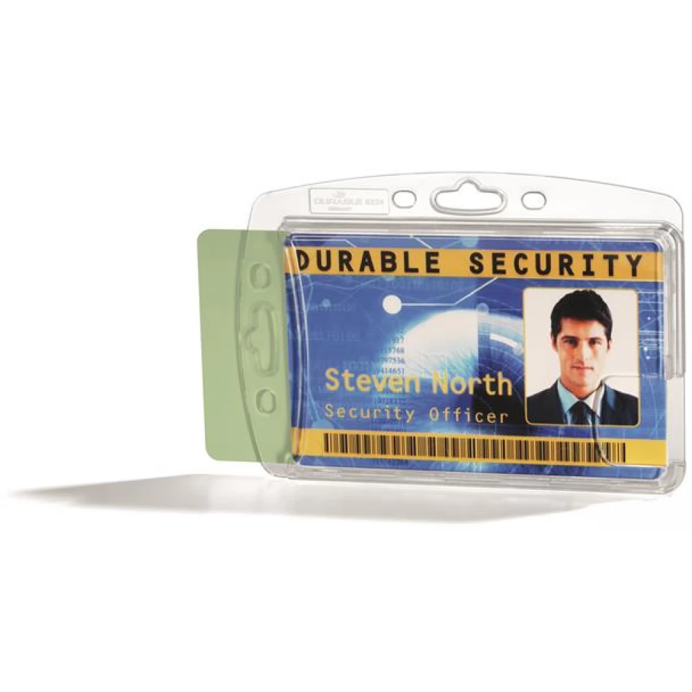 DURABLE ENCLOSED Azonosítókártya-tartó 2 kártyához zárt áttetsző 10 db