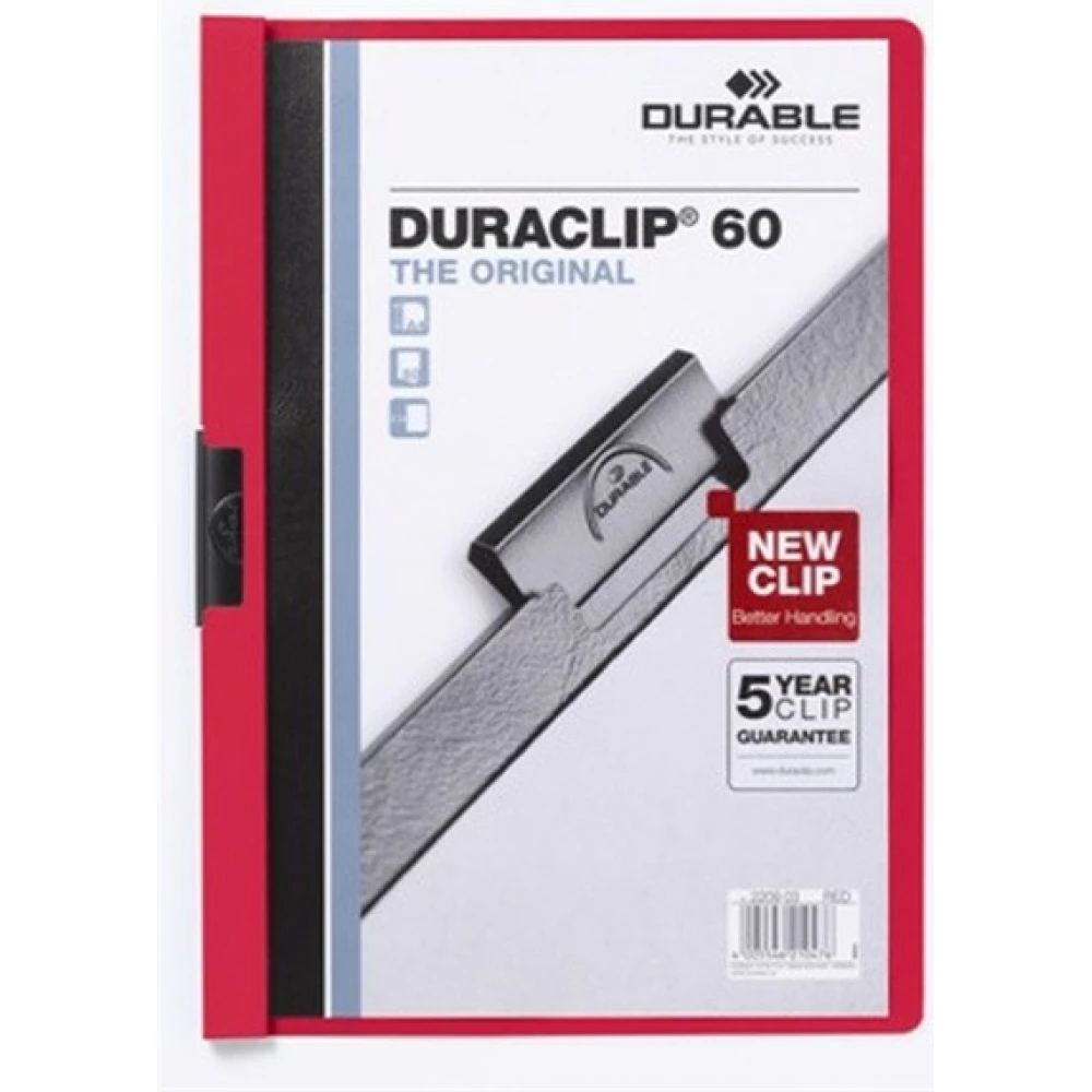 DURABLE P2030-0094 Duraclip A4 60lapos clip-mappa piros