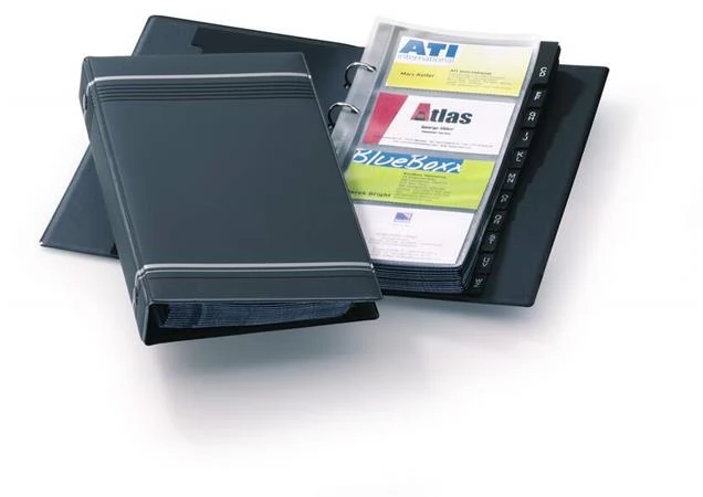 DURABLE VISIFIX Névjegykártyatartó 200 db-os A-Z regiszterrel álló szürke