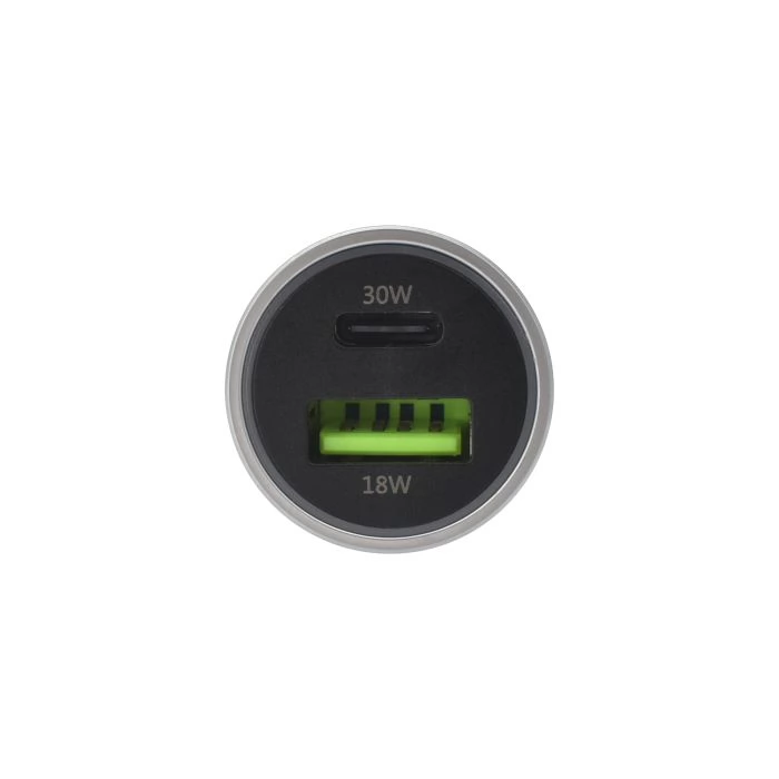 DVICED Autós töltő 1xUSB 1xUSB-C 30W ezüst