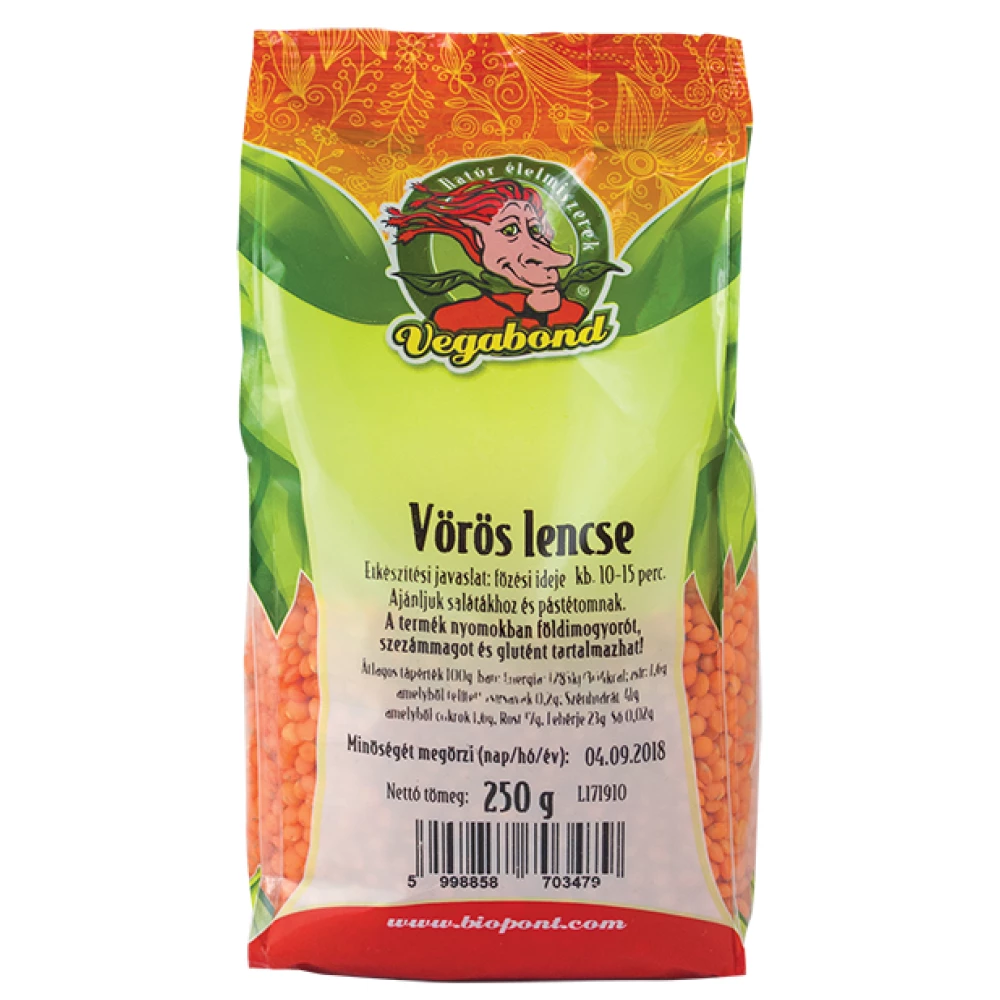 Eccofood Vegabond vöröslencse 250 g