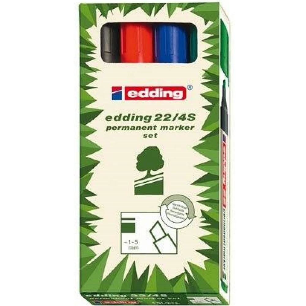 EDDING 22 Ecoline permanent marker készlet 4db-os vegyes színű