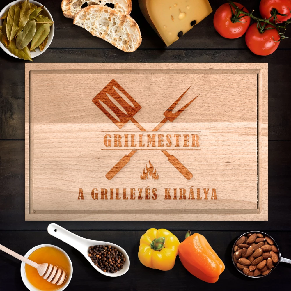 Egyedi vágódeszka grillmester nagy