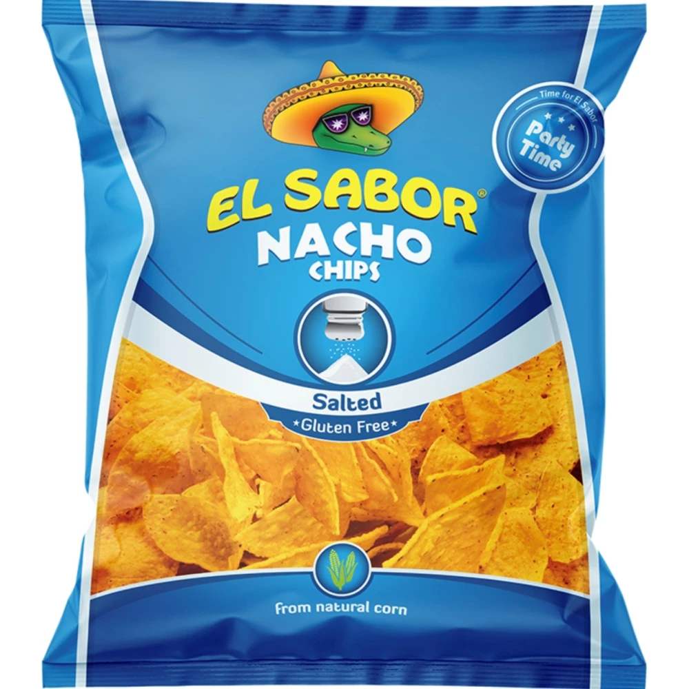 El Sabor big nacho chips gluténmentes sós 225 g