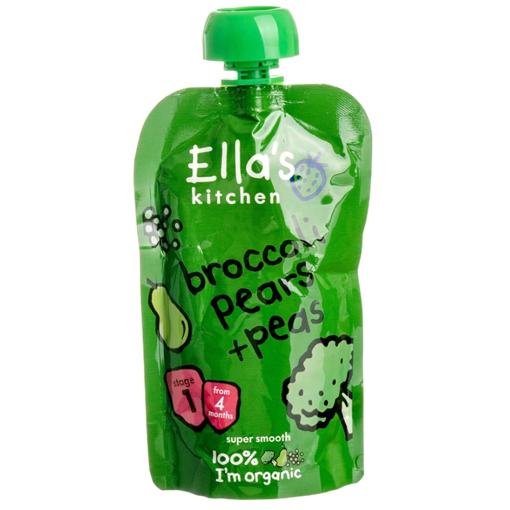 Ellas Kitchen bio brokkoli körte borsó bébiétel 120 g