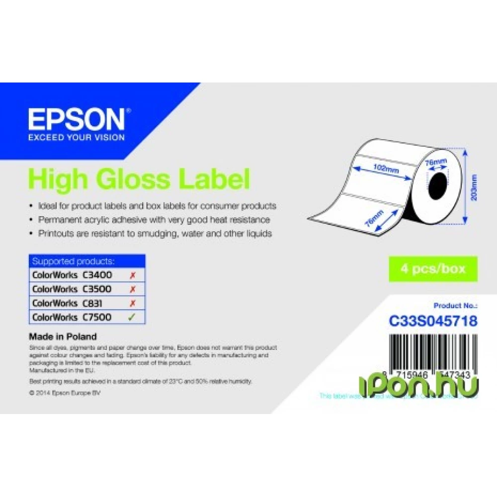 EPSON C33S045718 High Gloss Label 4db