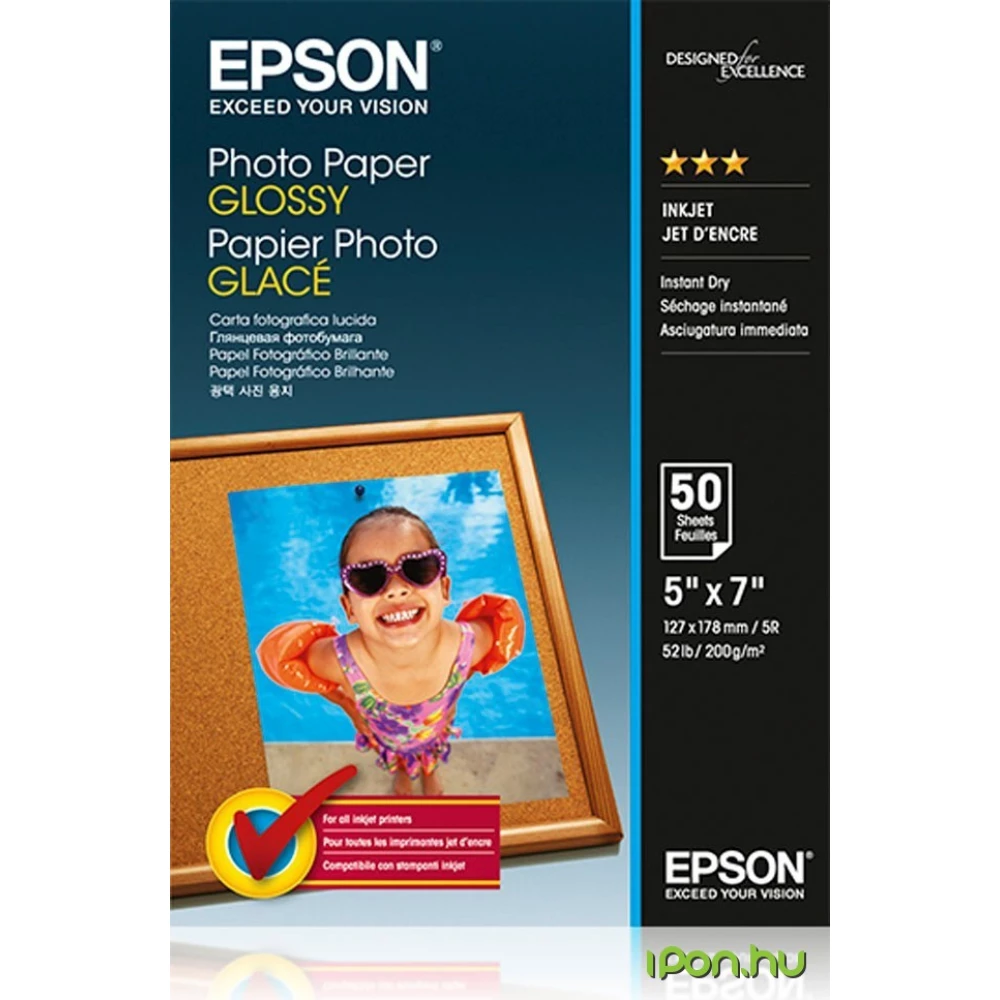 EPSON S042545 Fényes fotópapír 13 x 18cm (50 lap)