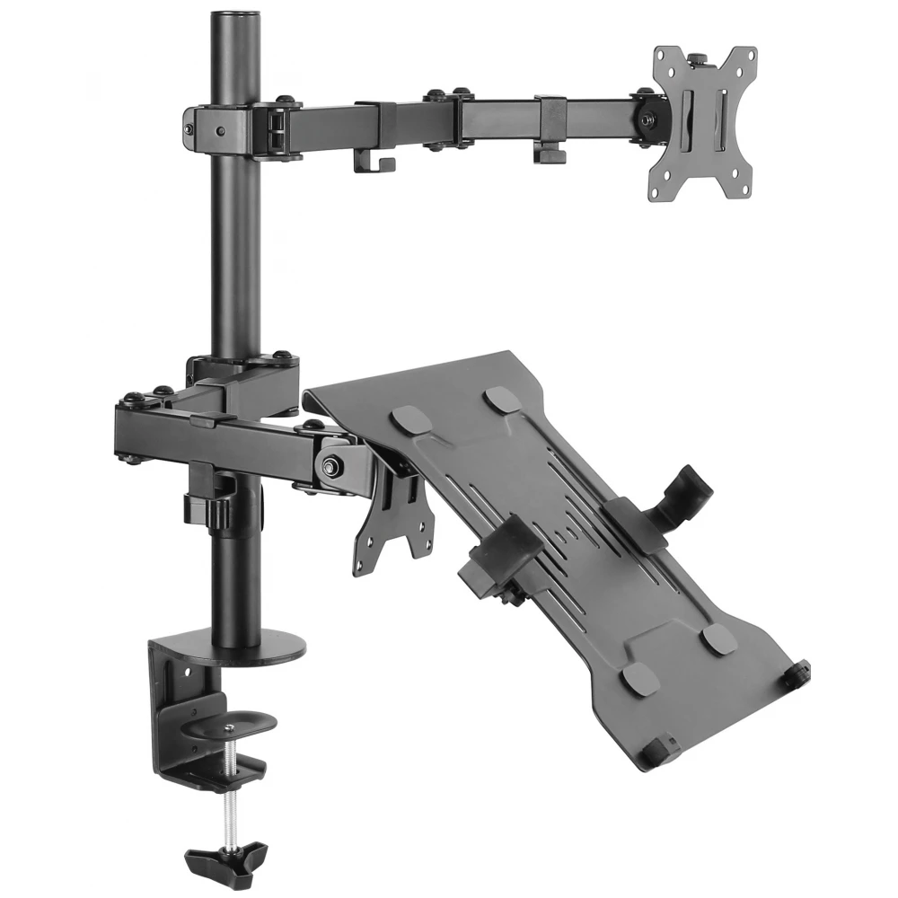 EQUIP 13"-32" Articulating Dual Arm Monitor Laptop Desk Mount Bracket