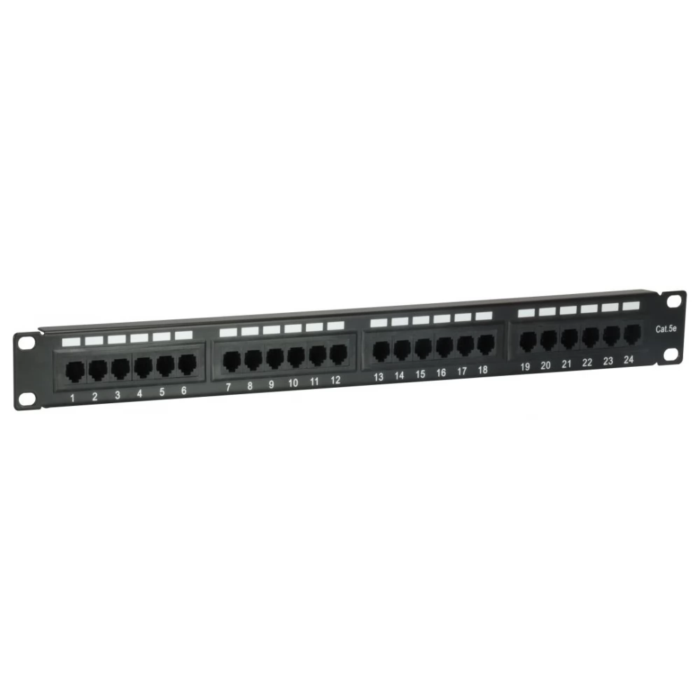 EQUIP 24-Port Cat.5e Unshielded Patch Panel Black 235325