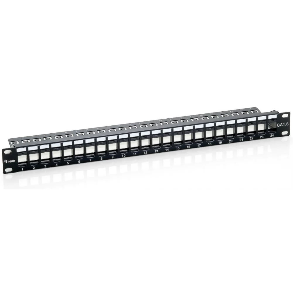 EQUIP 24-Port Keystone Cat.6 Unshielded Patch Panel Black 769224