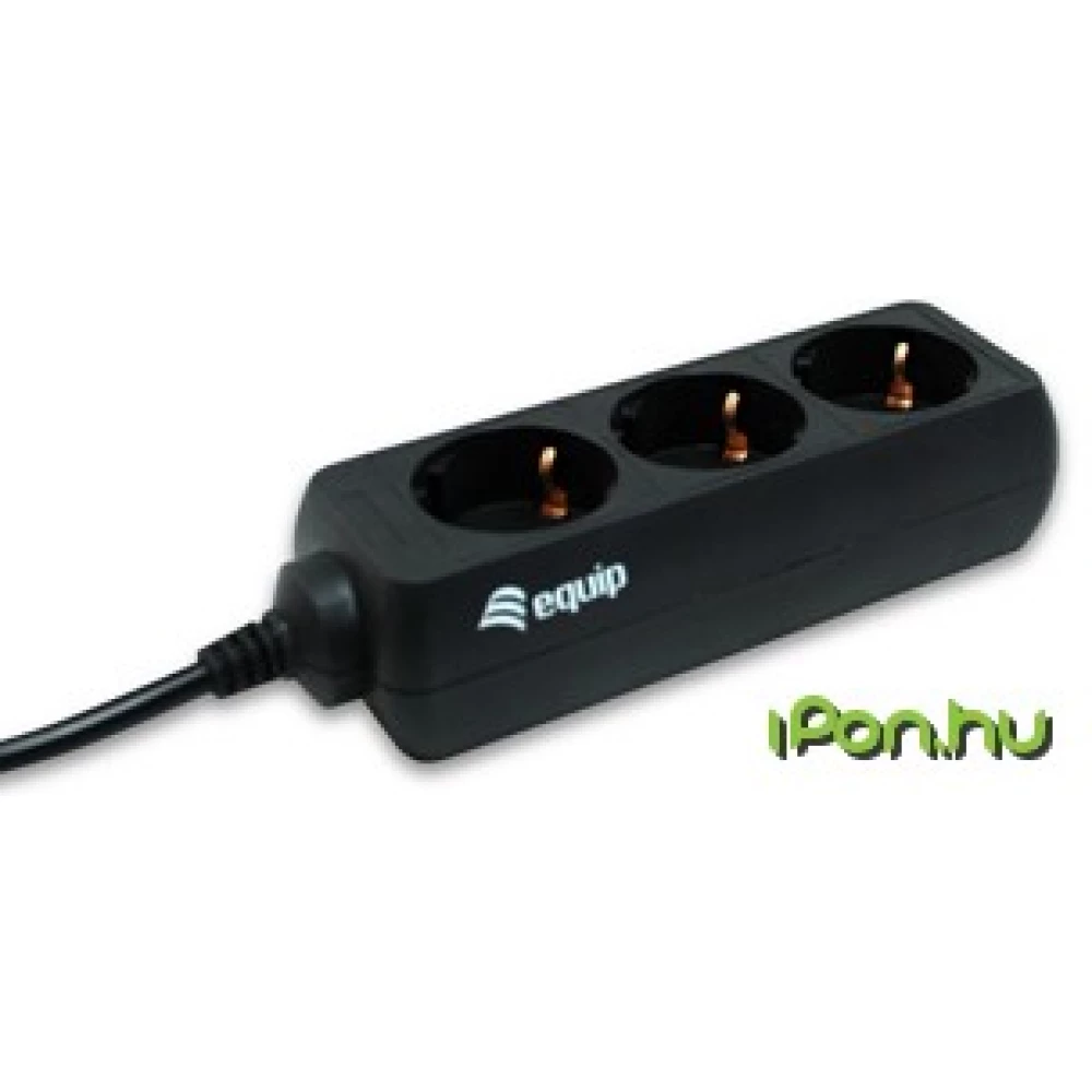 EQUIP 333280 - 3-Socket IEC Power Strip 1.1m fekete
