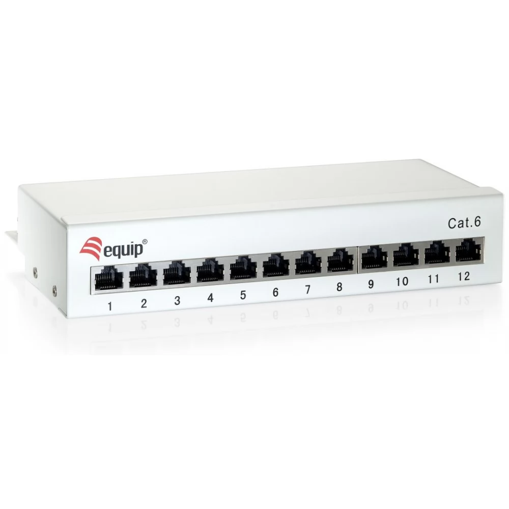 EQUIP Premium 12-Port Cat.6 Desktop Patch Panel Light Grey 227362