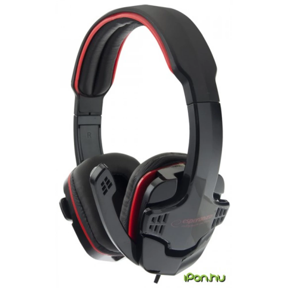 ESPERANZA EGH310 Raven Gamer mikrofonos fejhallgató fekete-piros