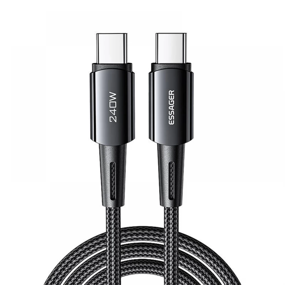 ESSAGER USB 2.0 Type C Összekötő Fekete 1m EXCTT3-CG0G-P