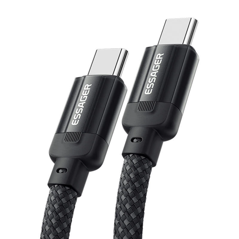 ESSAGER USB 2.0 Type C Összekötő Fekete 1m EXCTT3-YS01-P