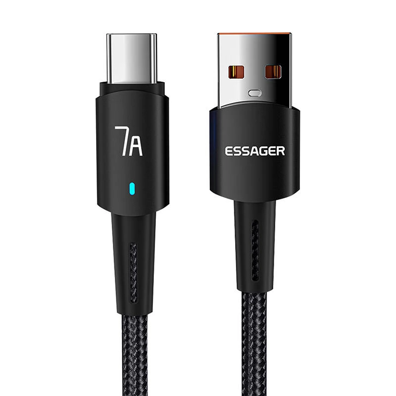 ESSAGER USB 2.0 Type C Átalakító Fekete 2m 6971958732920