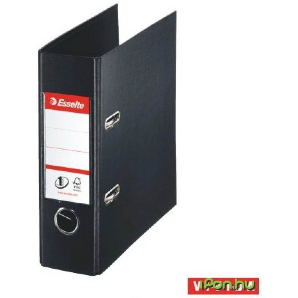 ESSELTE Iratrendező 75 mm A5 PP/PP élvédő sínnel Standard Vivida fekete
