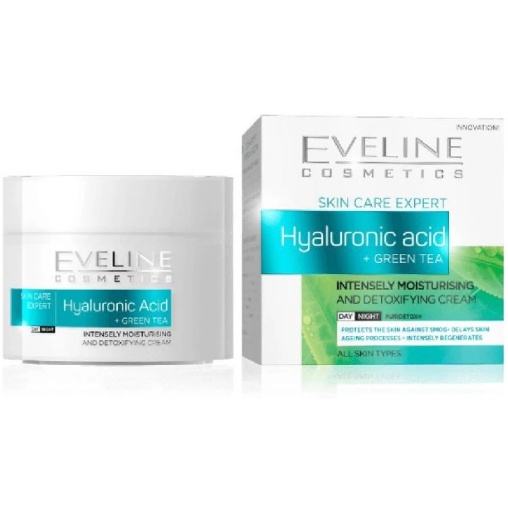 EVELINE Eveline nature line hyaluronsav+zöld tea intenzív hidratáló nappali/éjszakai arckrém 50 ml