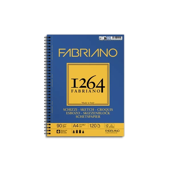 FABRIANO 1264 Sketch 90 g A4 120 lap spirál rajz- és vázlattömb