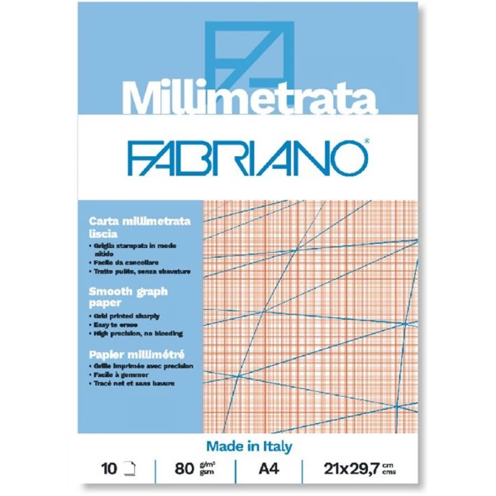 FABRIANO A4 80g 10lapos milliméterpapír tömb