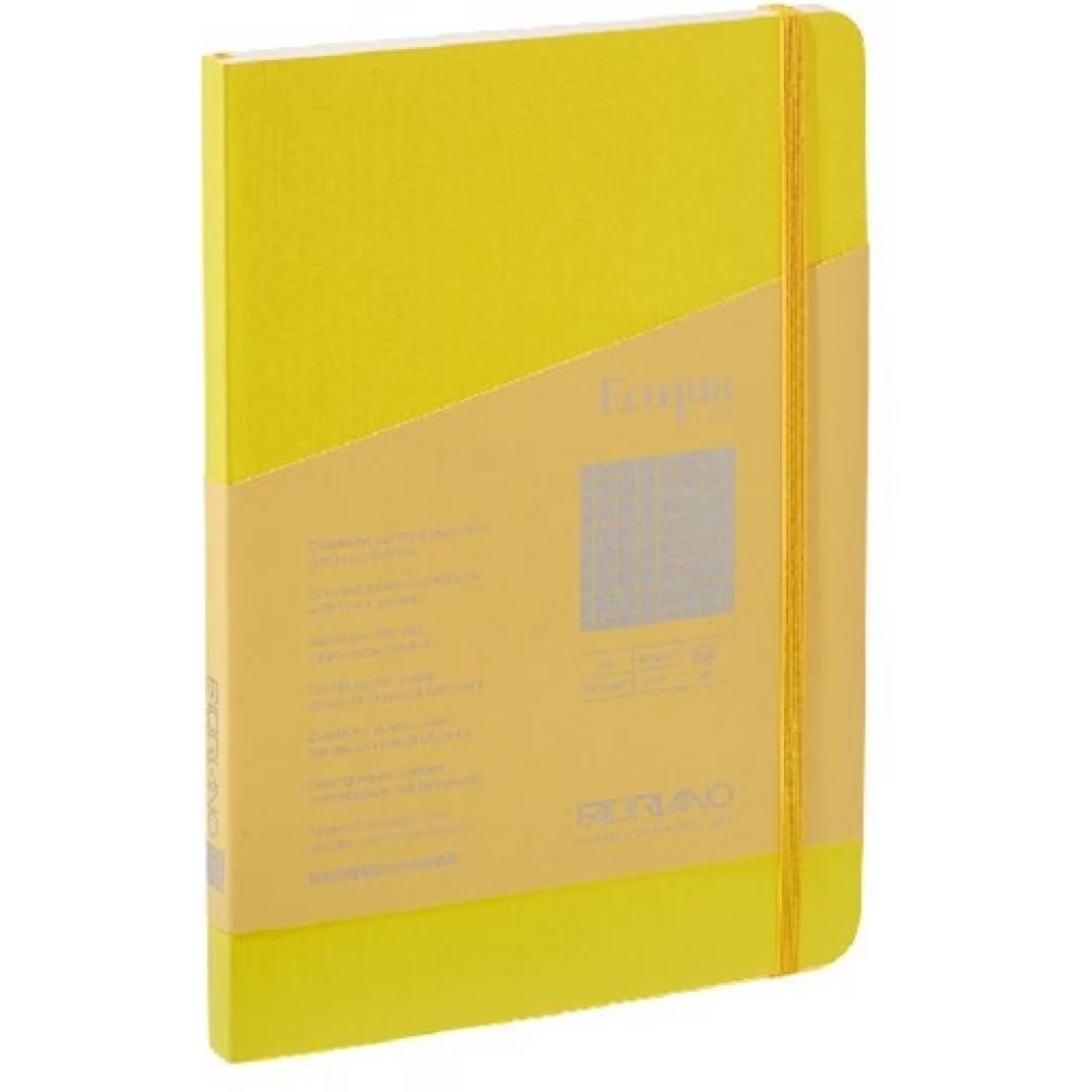 FABRIANO Ecoqua Plus A5 80 lapos kockás notesz sárga