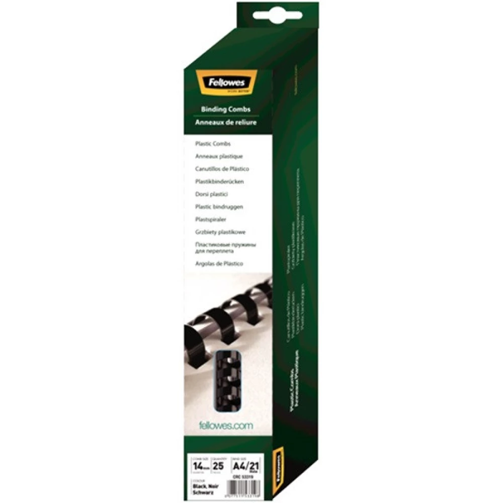FELLOWES 14 mm műanyag spirál 81-100 lapig fekete 25 db