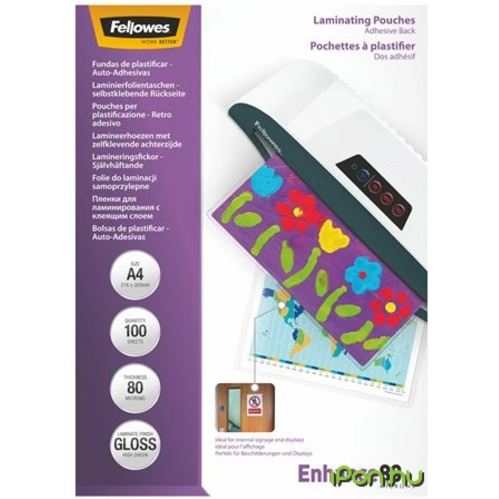 FELLOWES A4 matt lamináló fólia 80 mikron