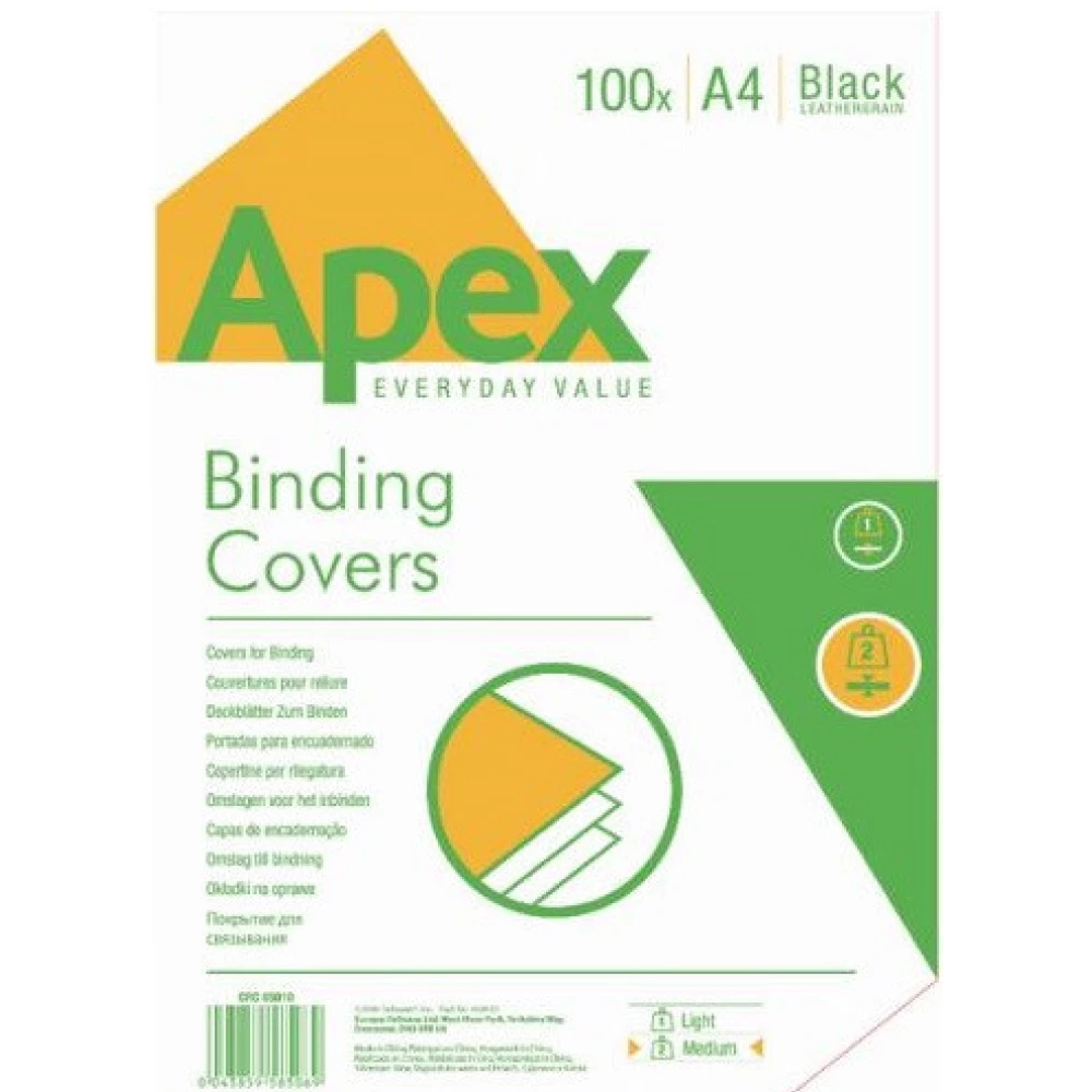 FELLOWES Apex Medium A4 230g matt hátlap 100 db fekete