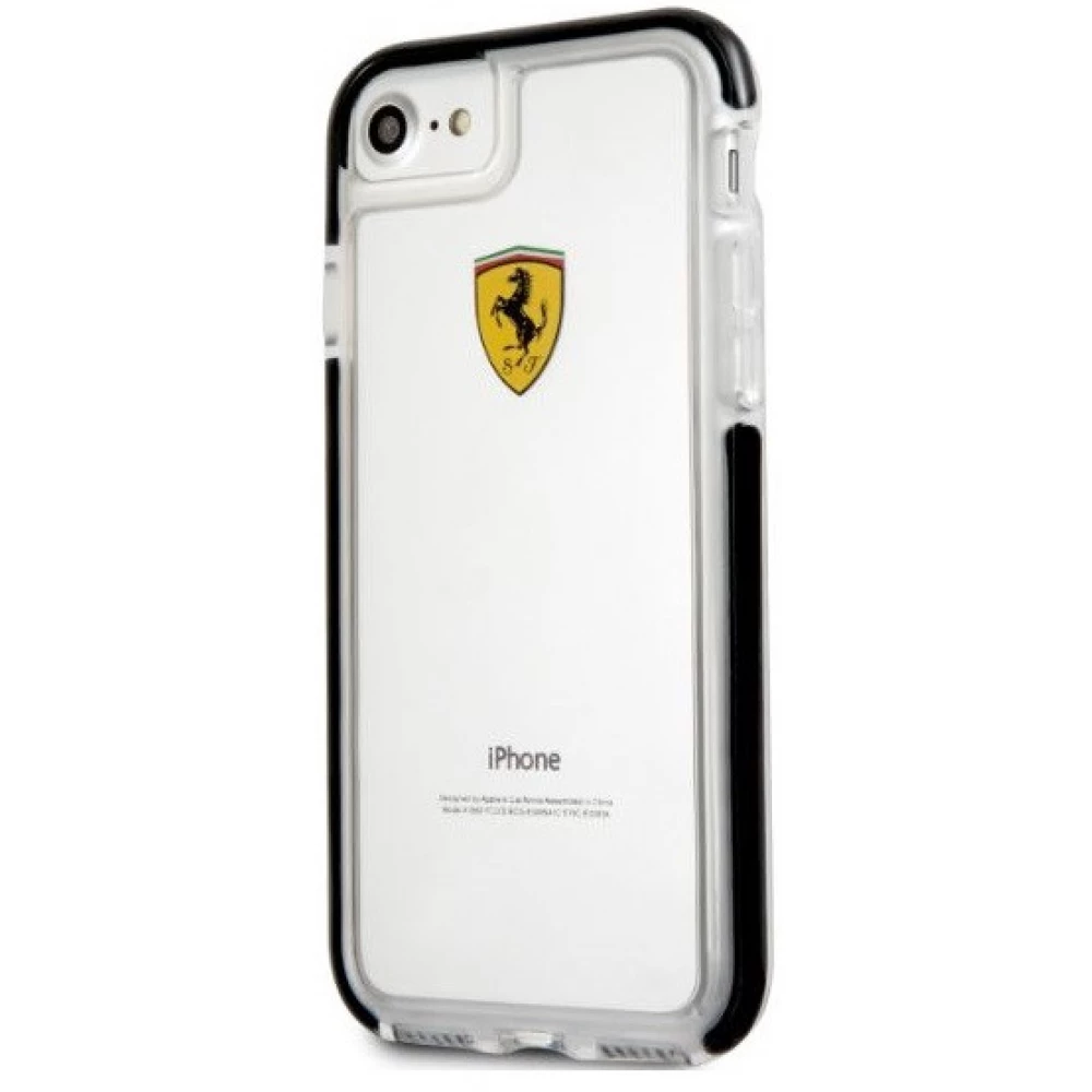 FERRARI Fényes hátlaptok iPhone 7 fekete-átlátszó