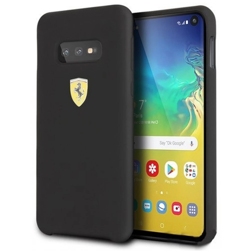 FERRARI Szilikon SF tok pajzs logóval Samsung Galaxy S10 Plus fekete