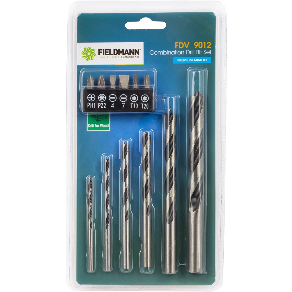 FIELDMANN FDV 9012 fúrószár és bitfej készlet 12 db-os
