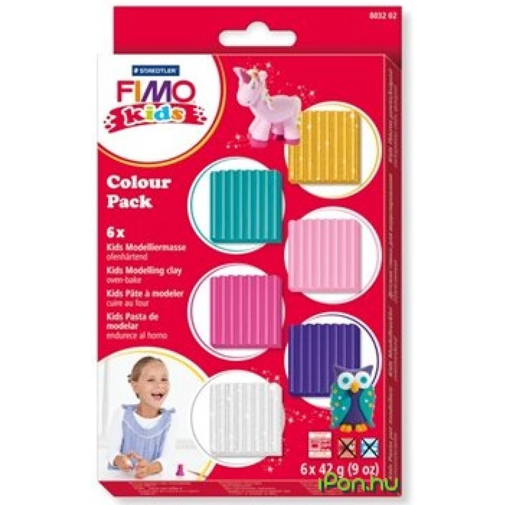 FIMO Gyurma készlet 6x42 g kiégethető lányoknak Kids Color Pack 6 különböző szín