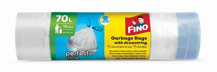 FINO Perfect Close Szemeteszsák önzáró szalagos 70 l 15 db