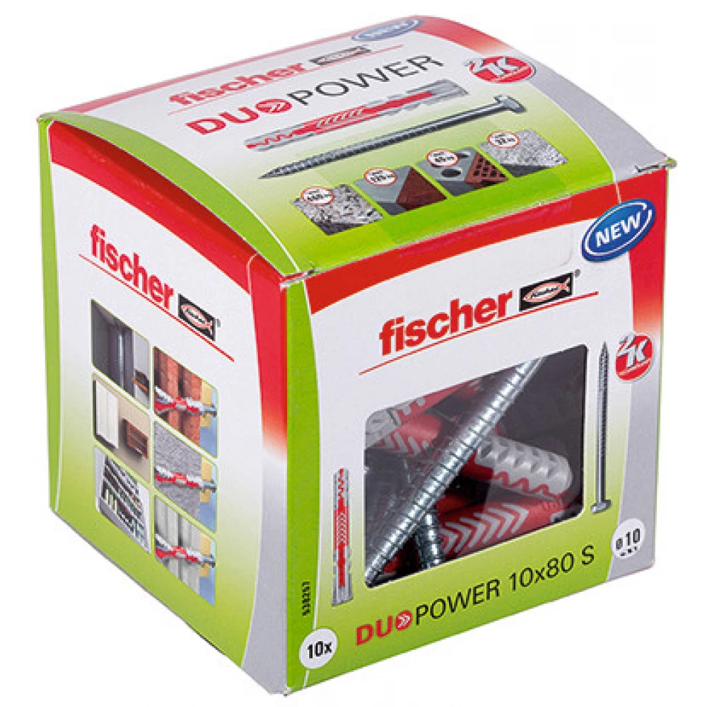 FISCHER DUOPOWER 10x80 S LD Dübel + csavar (10 db-os)