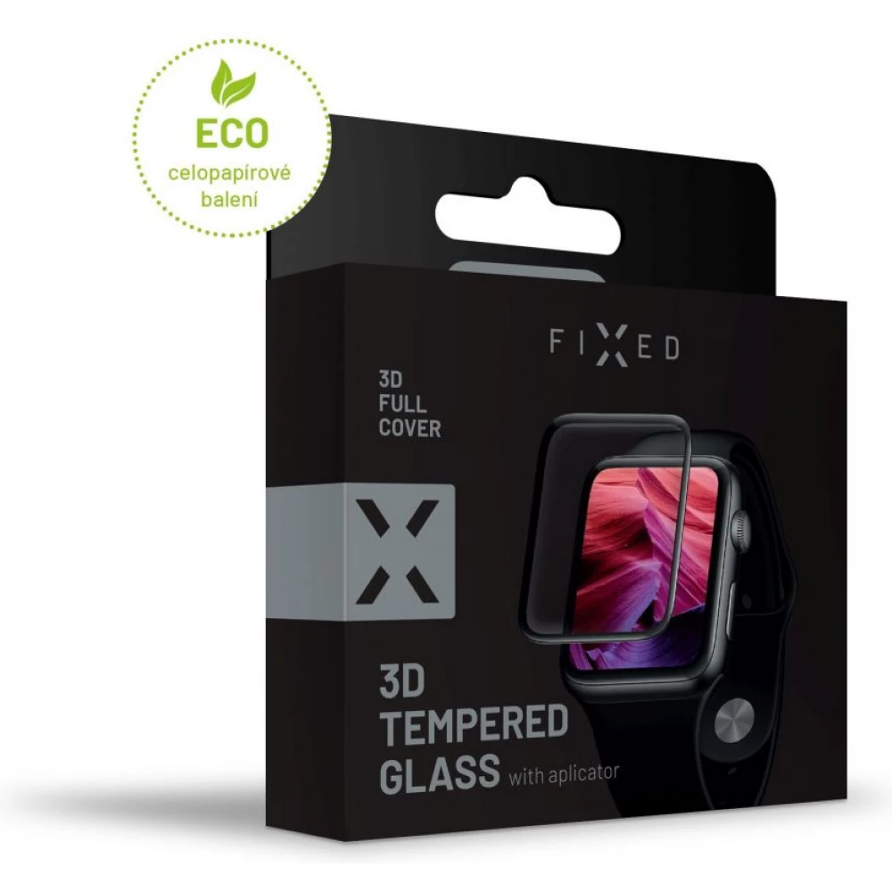 FIXED 3D Tempered Glass Full Glue aplikátorral Apple Watch 42mm fekete