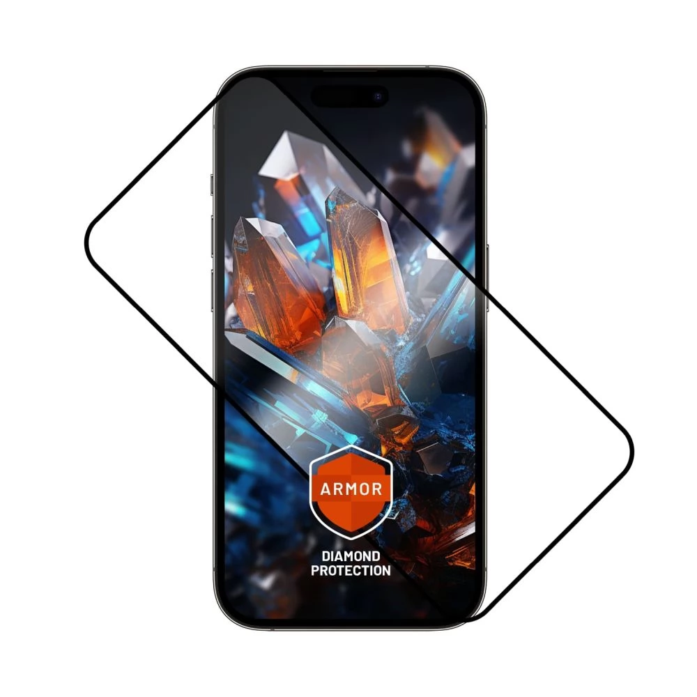 FIXED Armor Ultra Durable Tempered Glass aplikátorral iPhone 16 /15 fekete