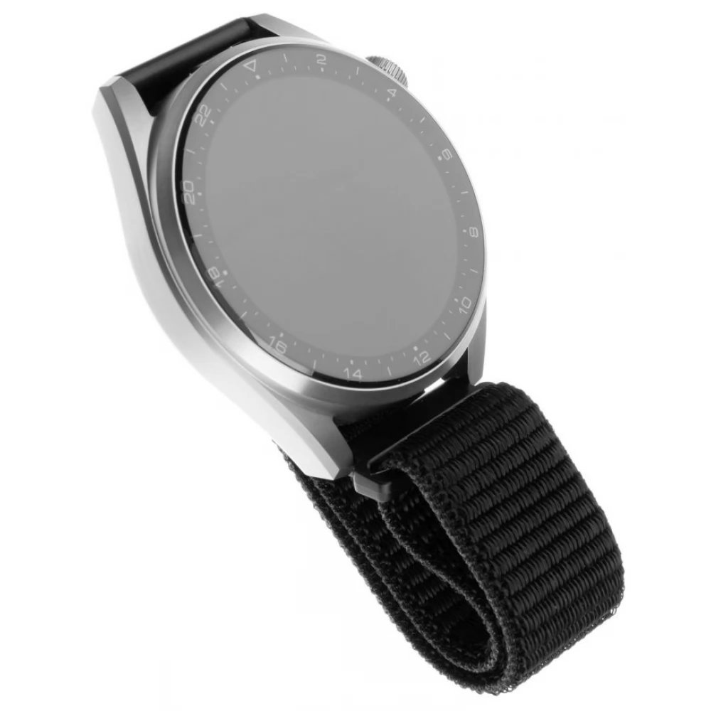 FIXED Elastic Nylon Strap for Smart Watch 20mm fekete