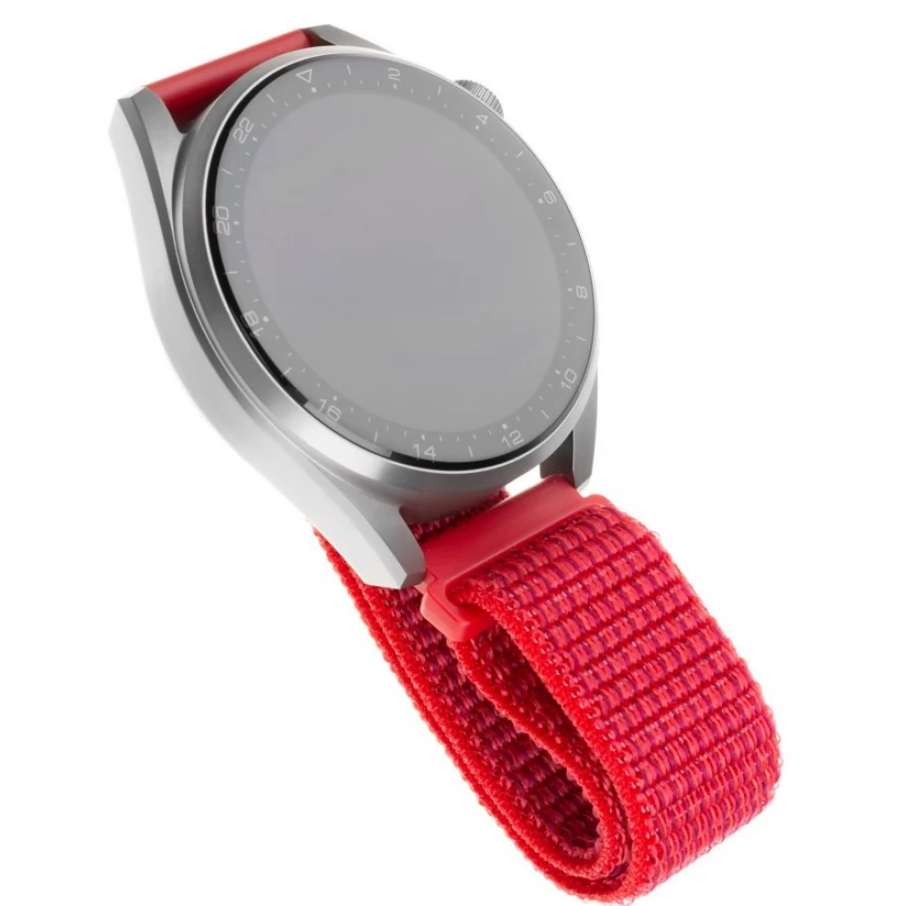 FIXED Elastic Nylon Strap for Smart Watch 20mm piros