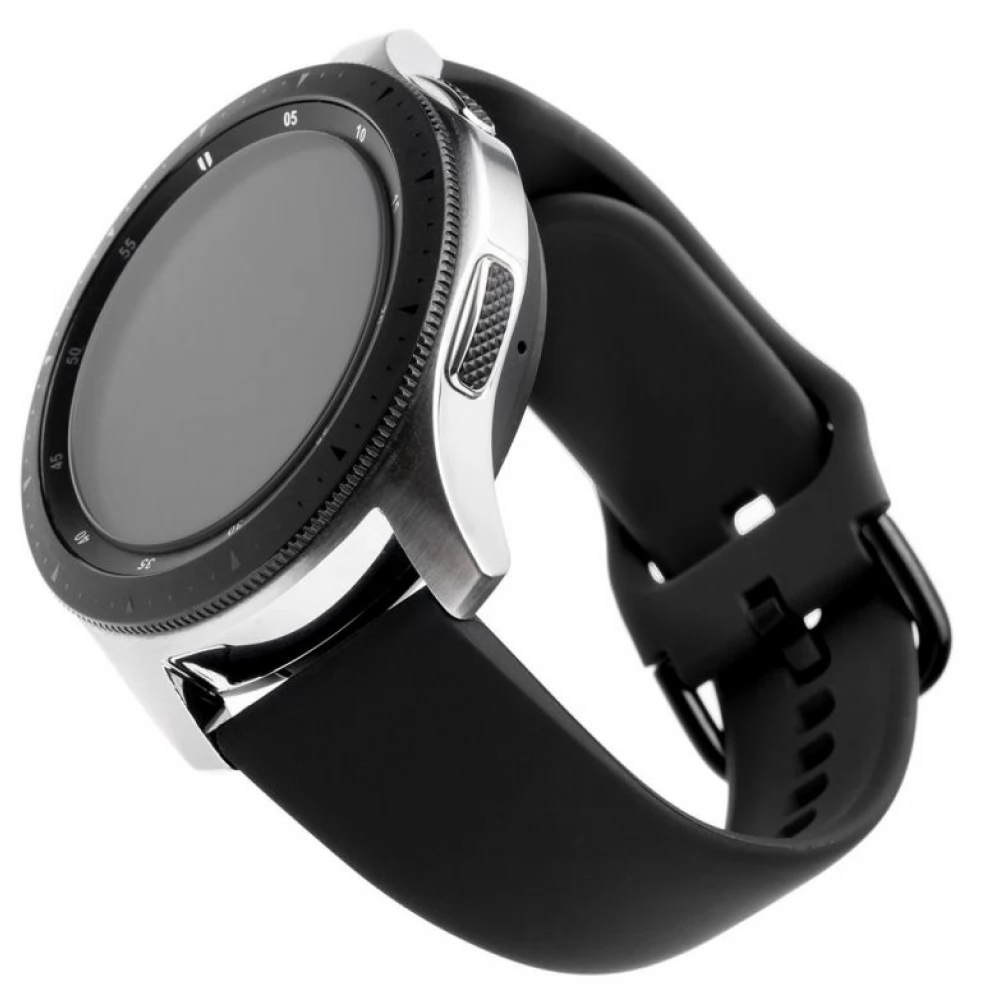 FIXED Elastic Silicone Strap for Smart Watch 20 mm fekete