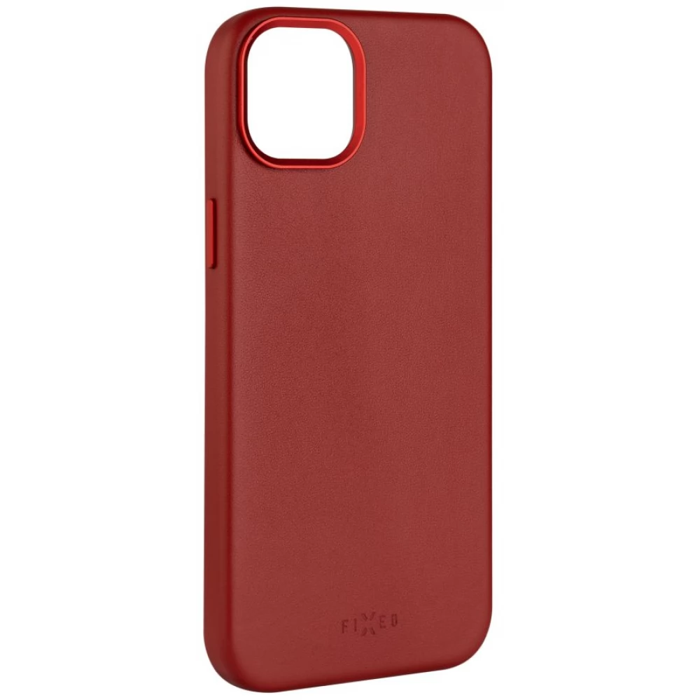 FIXED MagLeather MagSafe hátlaptok iPhone 15 piros